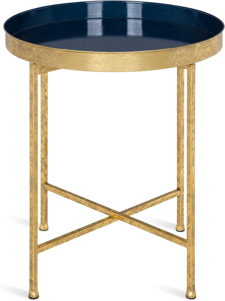 Celia Metal Foldable Round Accent Table