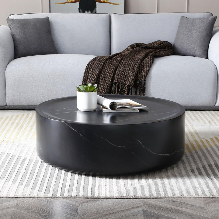 Stylish Black Marble Coffee Table, 35.43