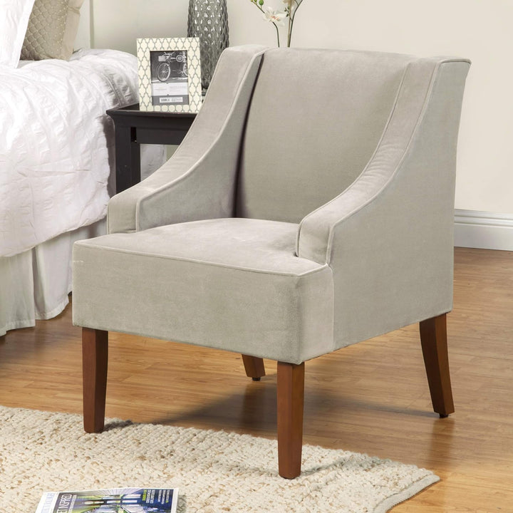 Swoop Arm Accent Chair, Velvet Grey