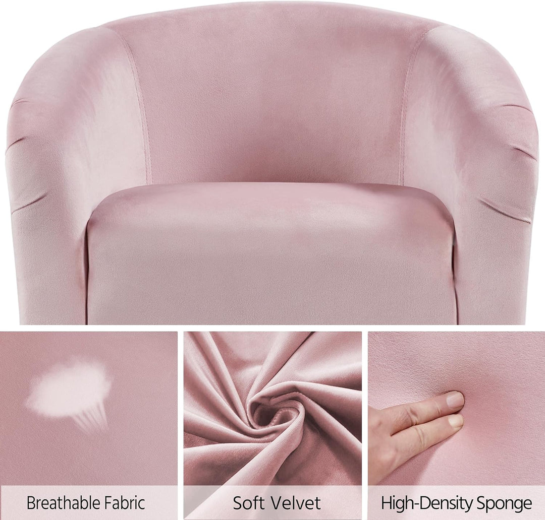 Barrel Chairs, Modern Vanity Chair Soft Cozy Pink