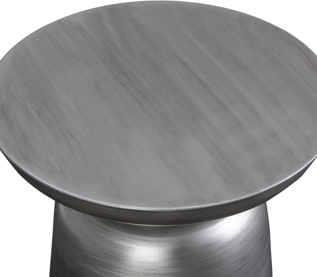 Toby Modern Industrial Metal Accent Side Table Silver