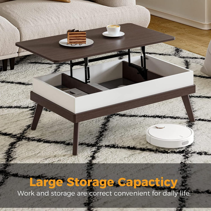 Lift Top Coffee Table with Hidden Storage, Espresso