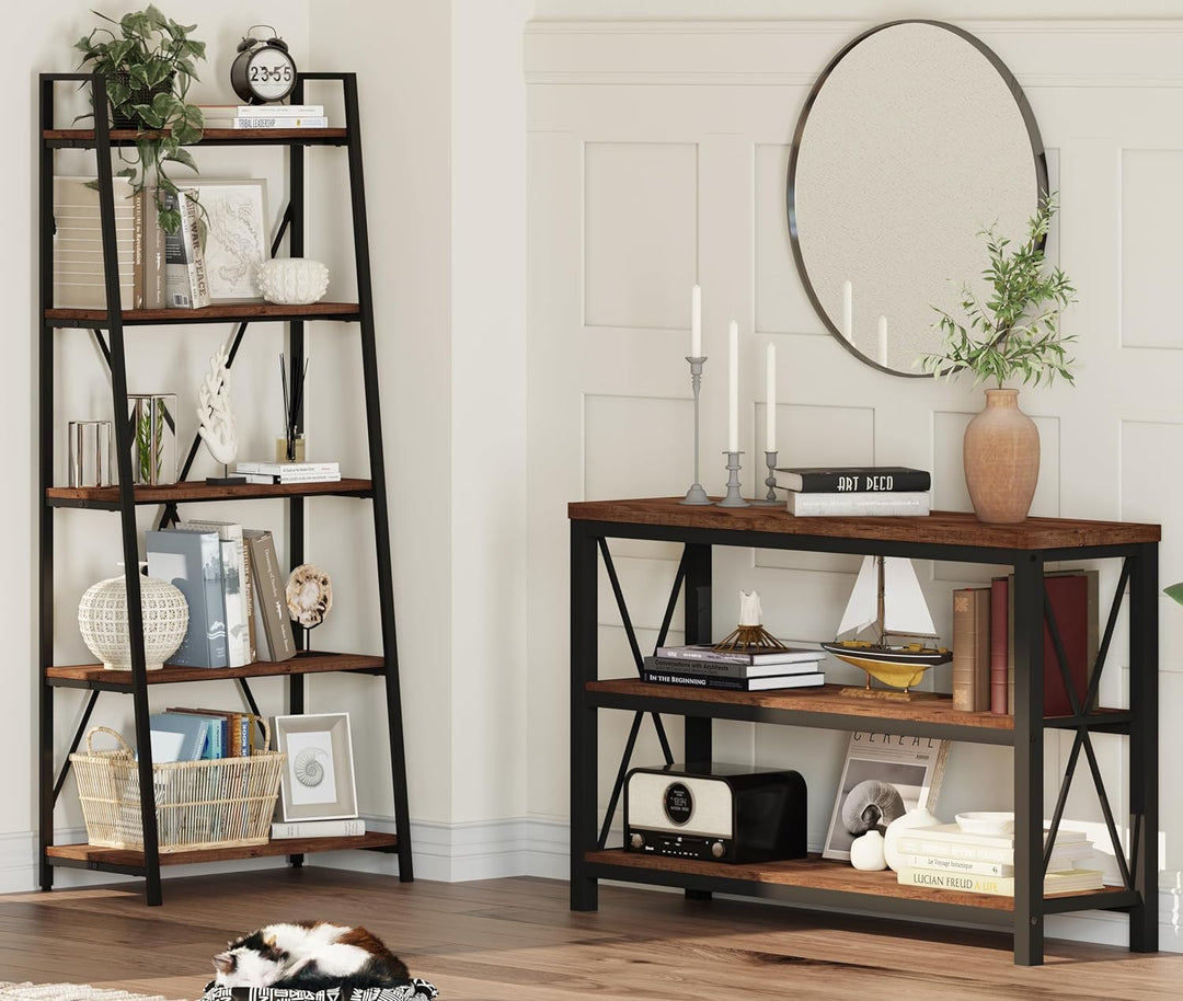 Rustic Console Table, 3 Tier Sofa Table