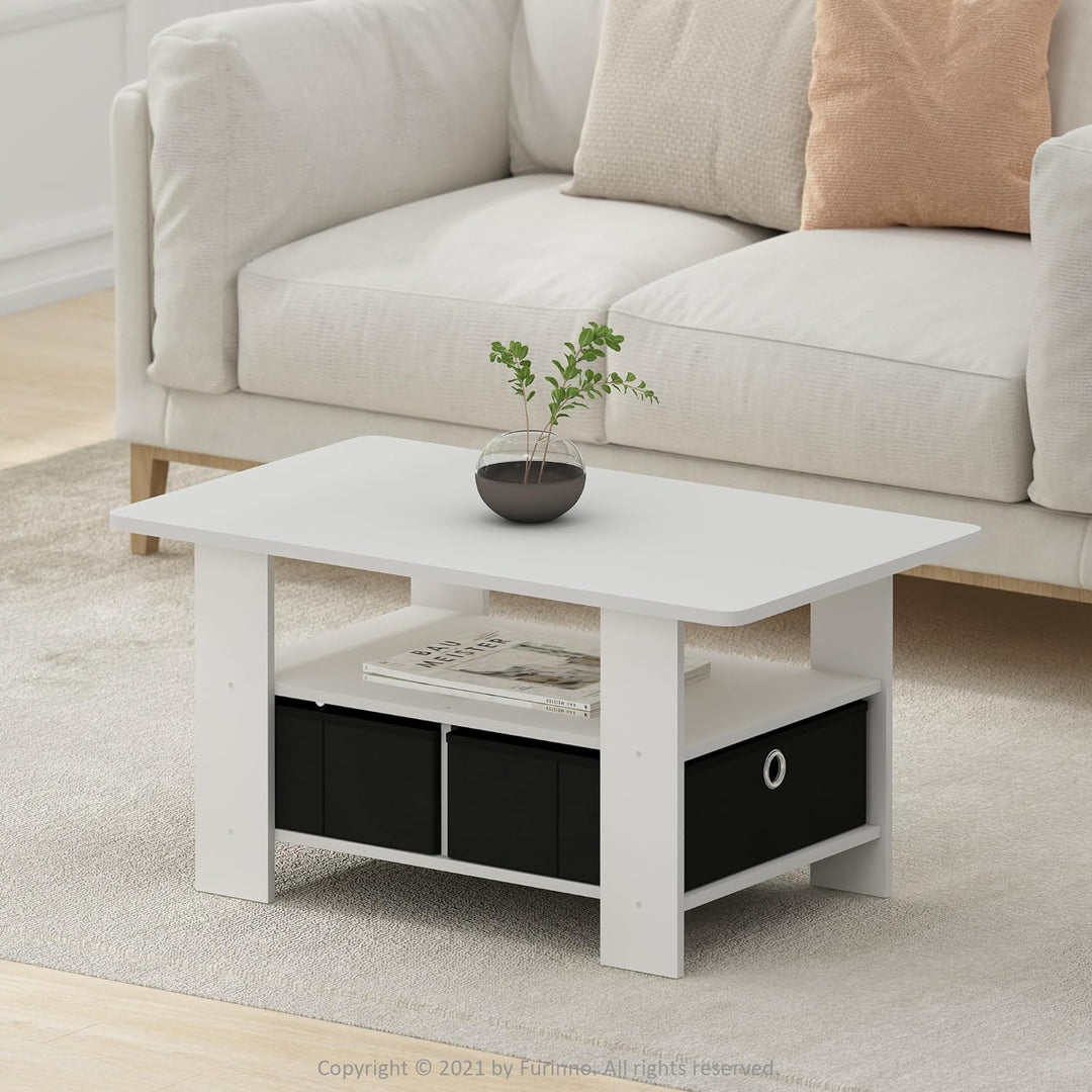 Furinno Andrey Modern Coffee Table, White/Black