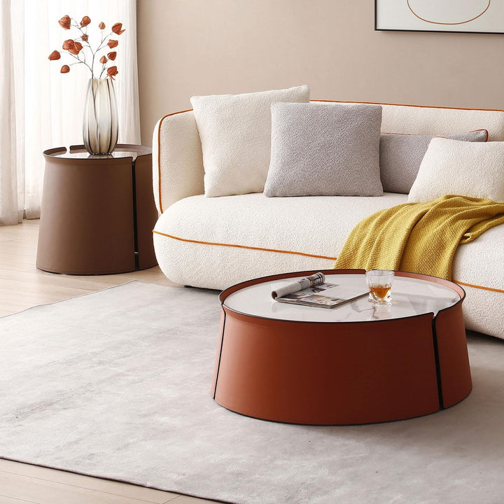 Orange Marble Top Coffee Table | LyuHome Modern Design