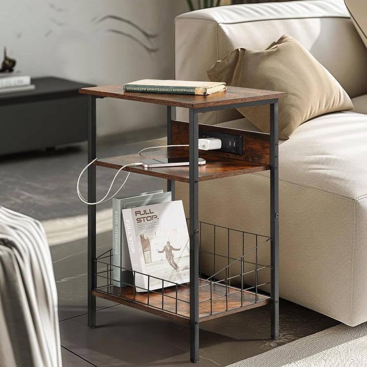 End Tables Living Room - Nightstand with Charging