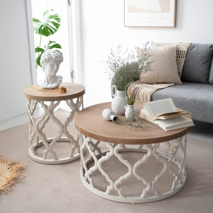 Rustic Farmhouse Coffee Table, Distressed Wood Top