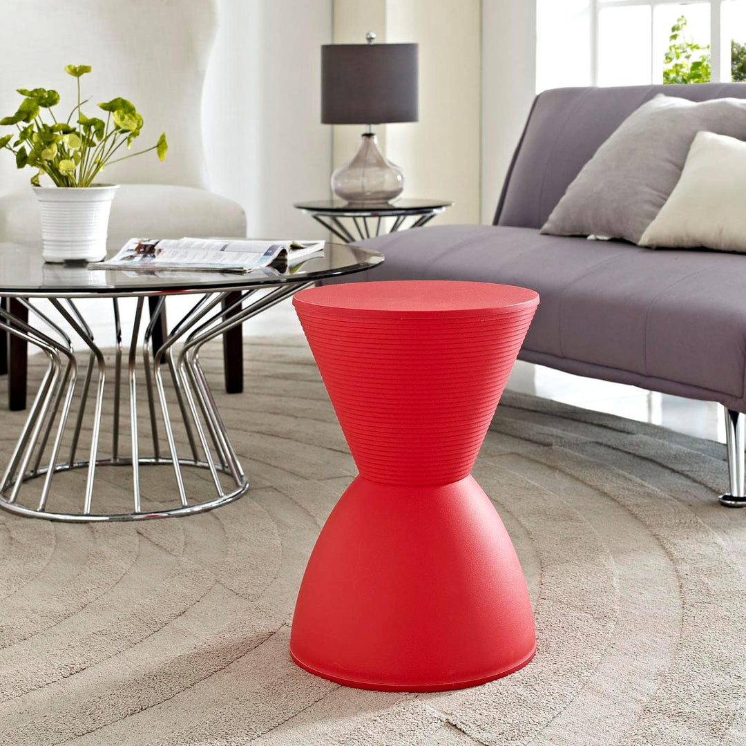 Haste Contemporary Modern Hourglass Accent Stool Red