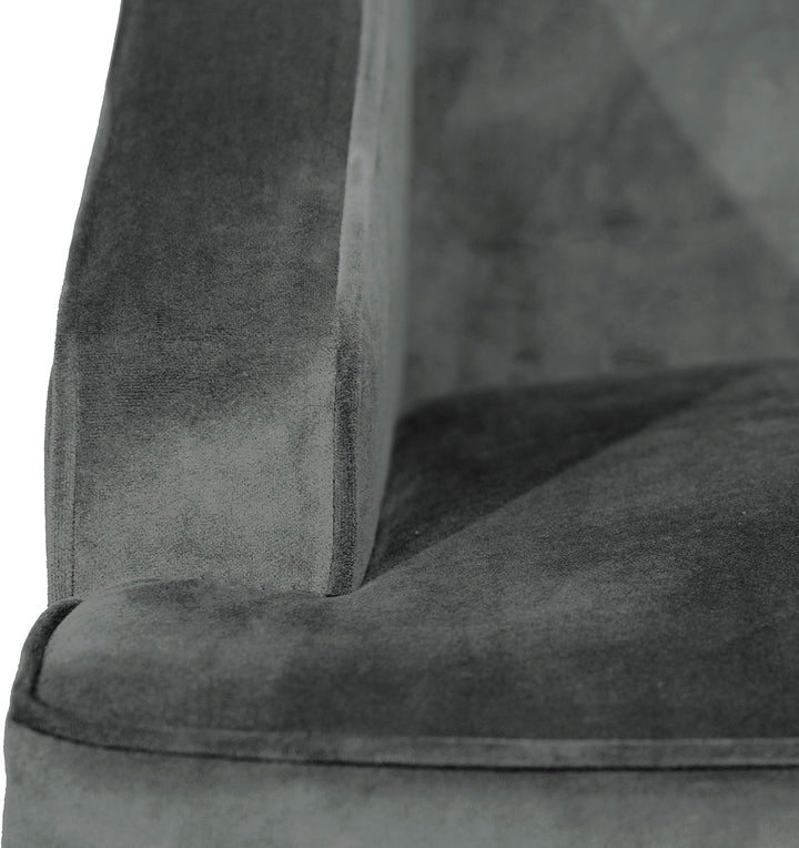 Velvet Swoop Arm Living-Room-Chairs, Dark Grey