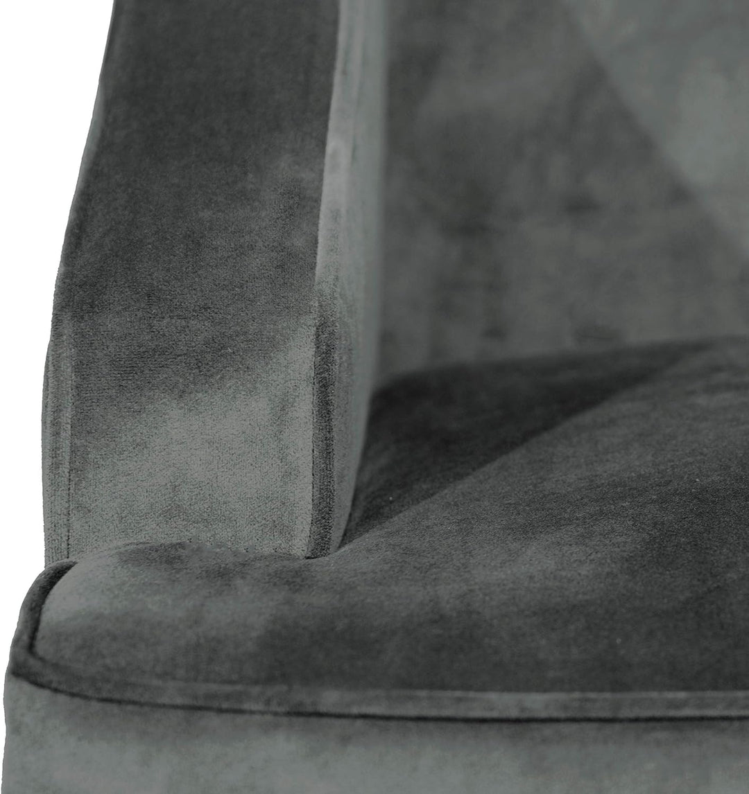 Velvet Swoop Arm Living-Room-Chairs, Textured Grey