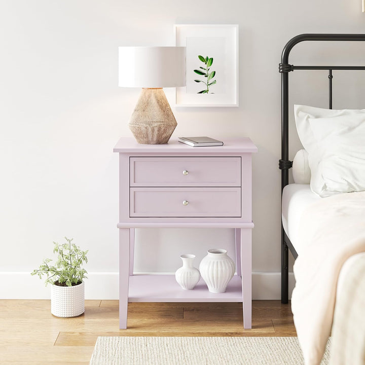 Franklin Accent Table 2 Drawers Lavender