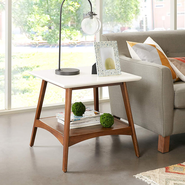 Parker End Tables, Solid Wood, Off-White