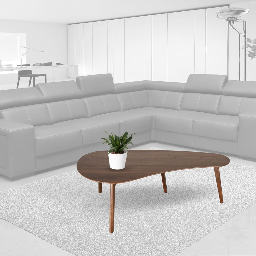 Zenvida Mid Century Modern Coffee Table, Walnut