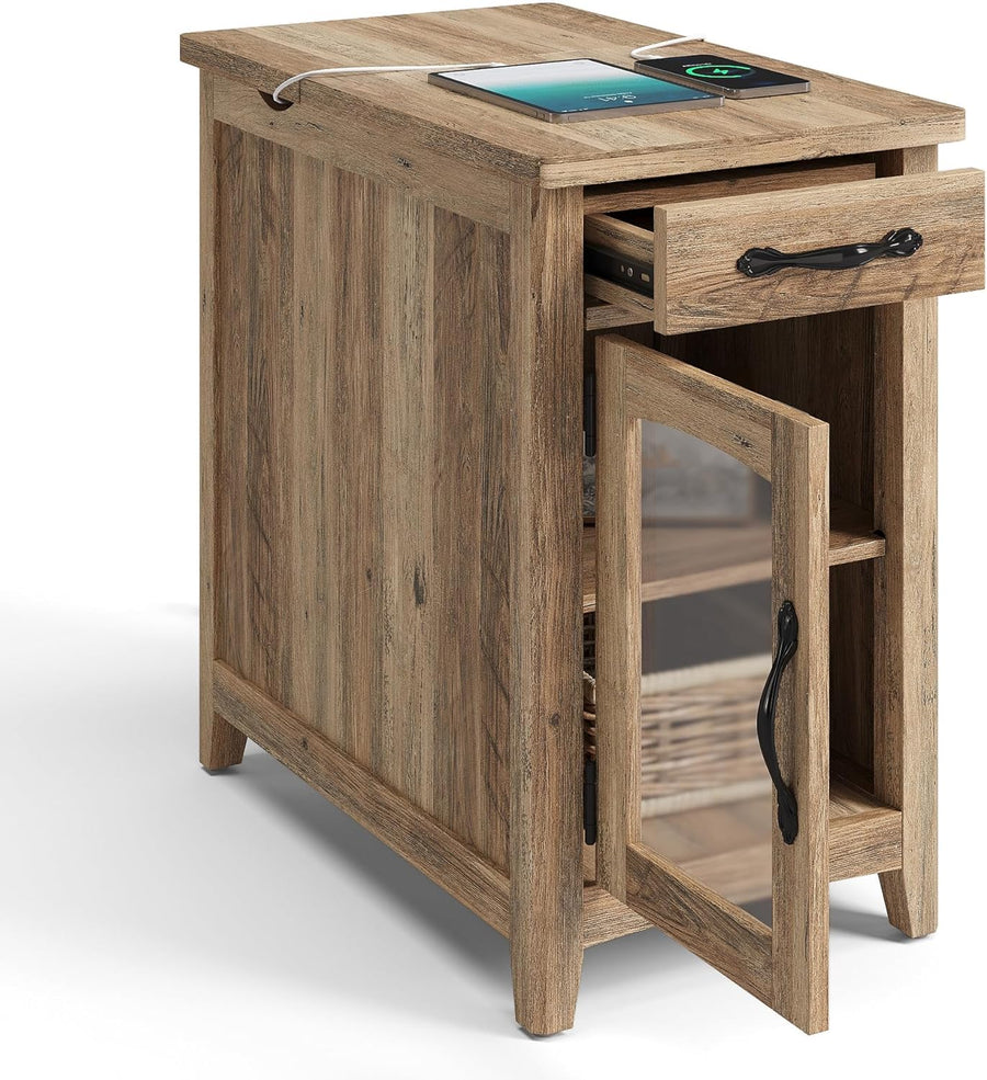 Farmhouse End Table w/ Charging Station