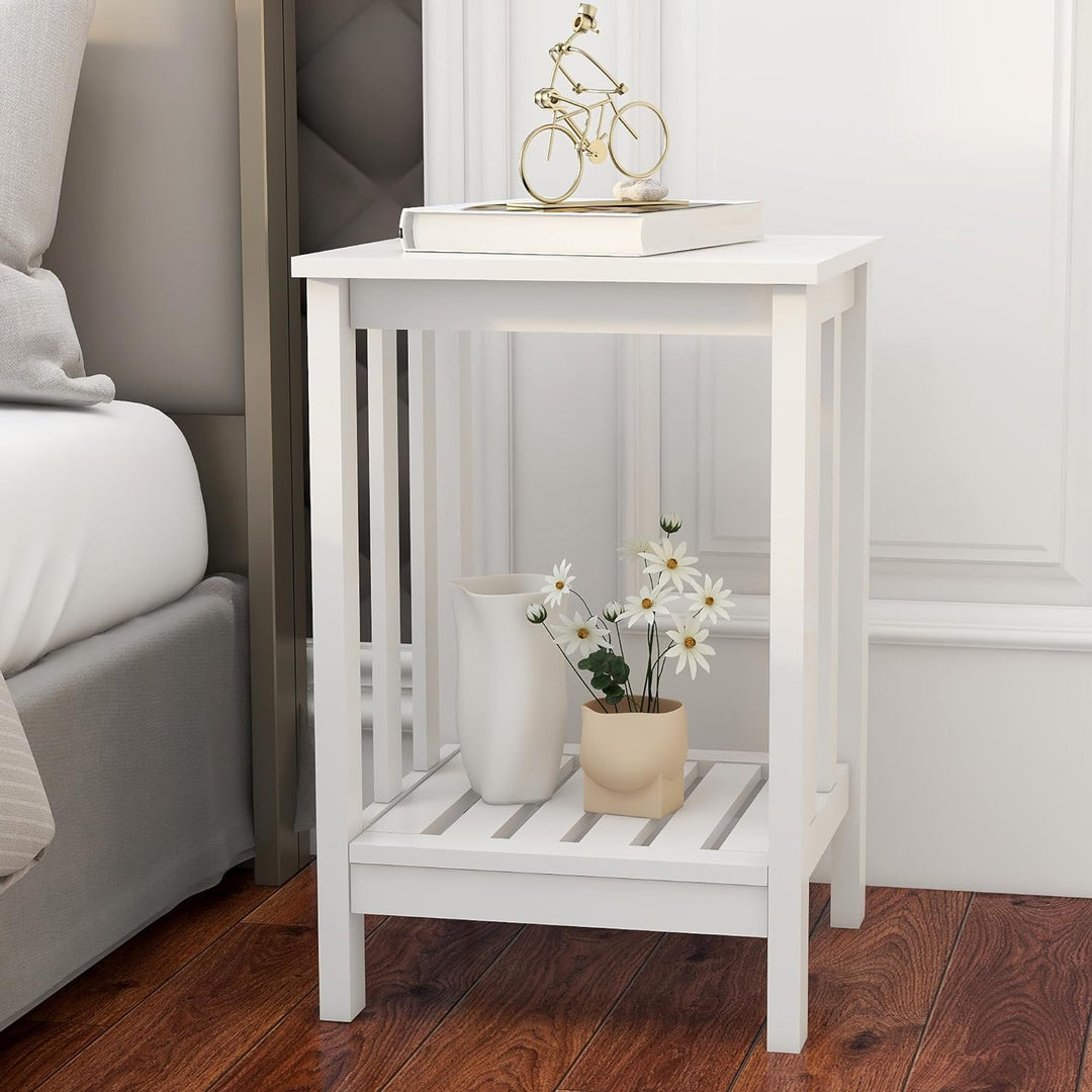 Modern Rustic End Tables with Storage Shelf