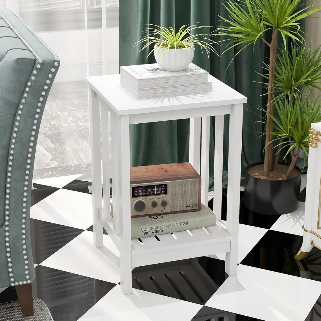 Modern Rustic End Tables with Storage Shelf