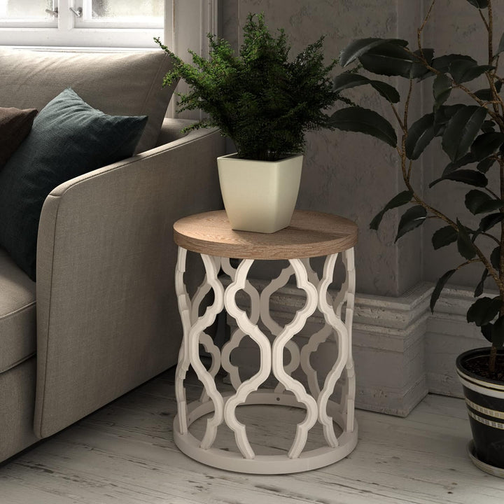 Rustic Farmhouse End Table, Distressed Wood Top