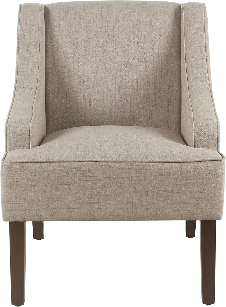 Velvet Swoop Arm Accent Chair, Tan