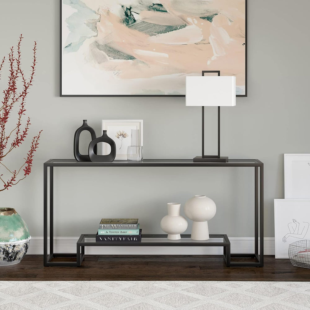 Rectangular Console Table, Blackened Bronze Finish