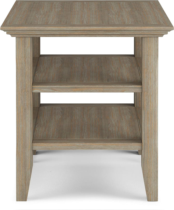 Acadian 19" Square Transitional End Table Distressed Grey