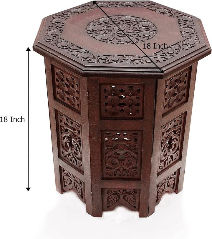 Solid Wood Accent End Table 18x18 Octagon