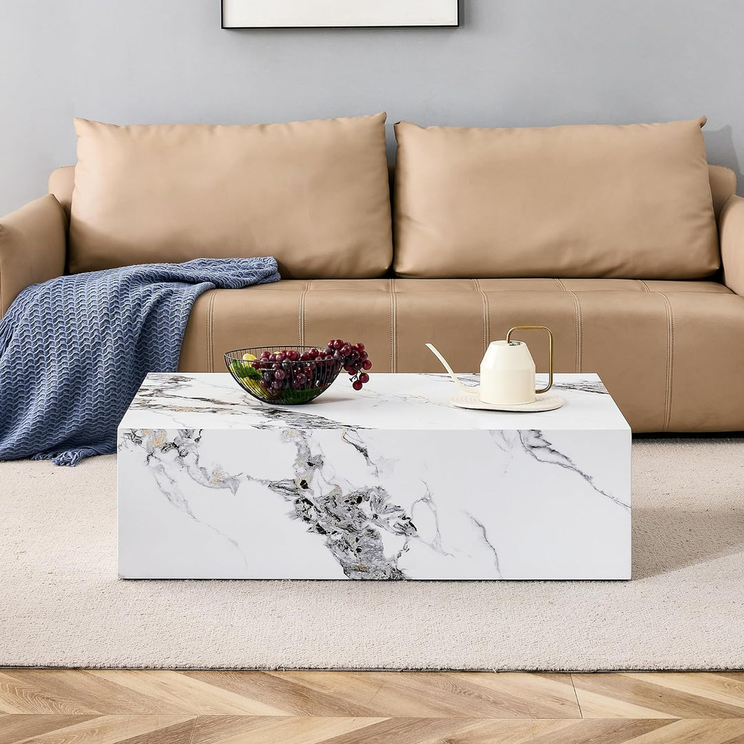 Elegant Marble Coffee Table, Stylish Design, Durable Marble Top, White6