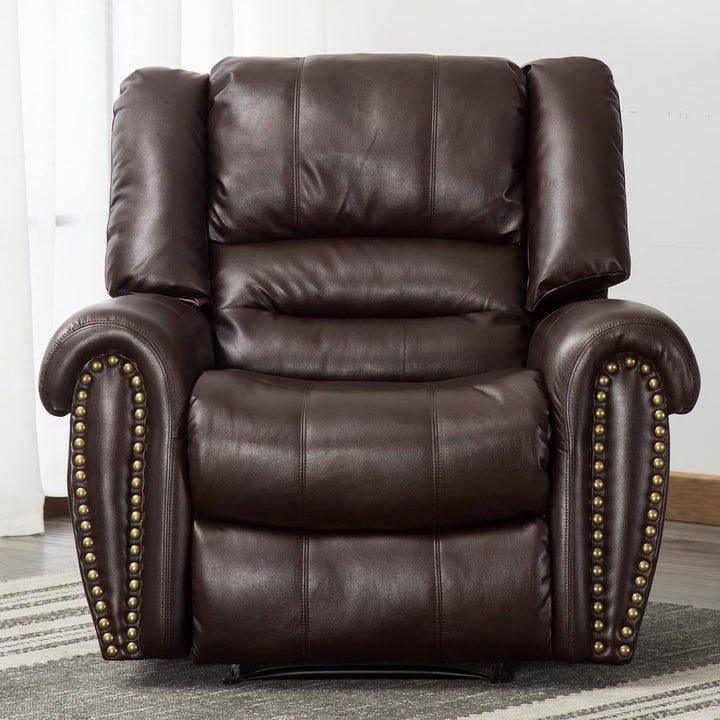 Leather Recliner Chair, Classic Manual, Brown