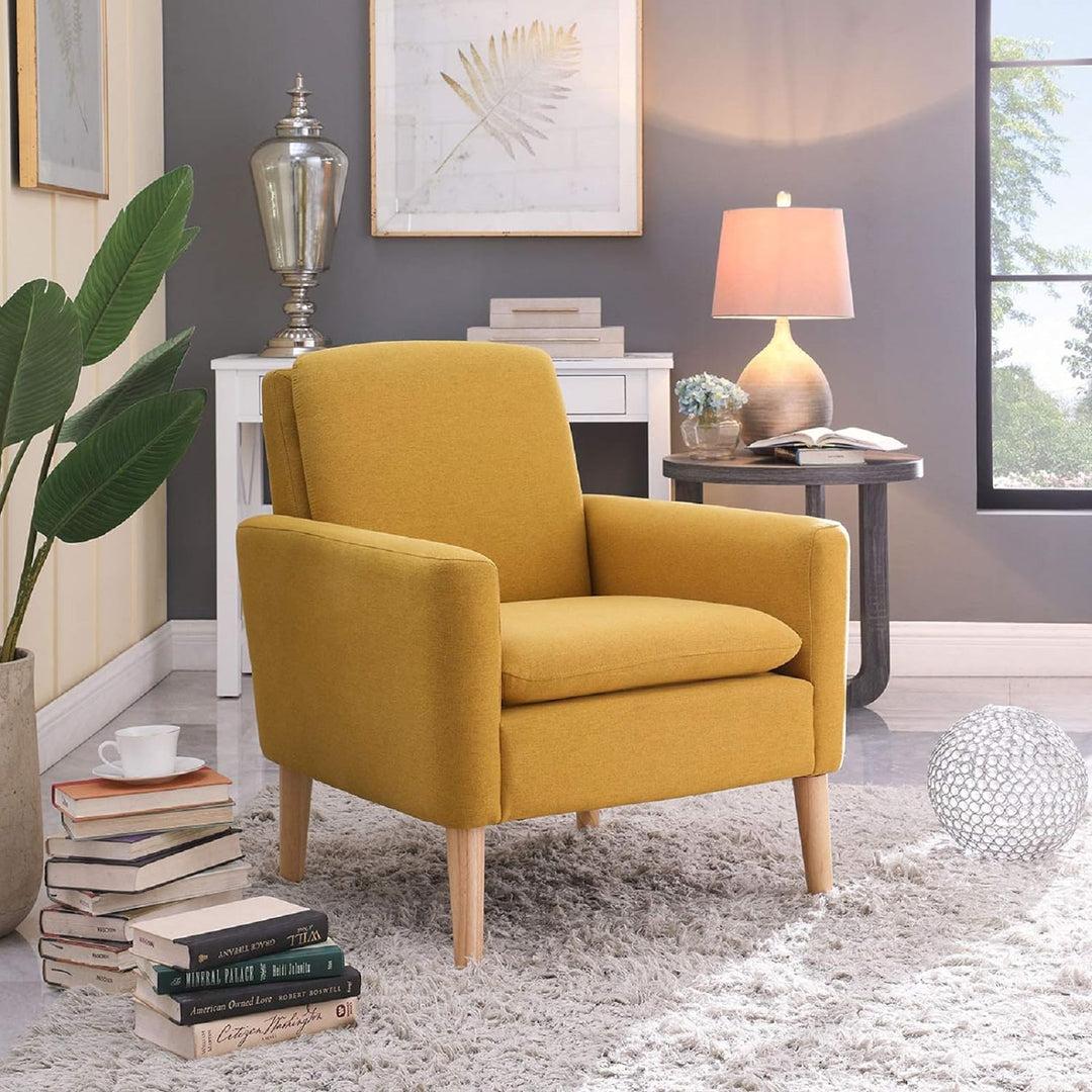 Modern Accent Fabric Chair, Comfy Upholstered Arm Chair