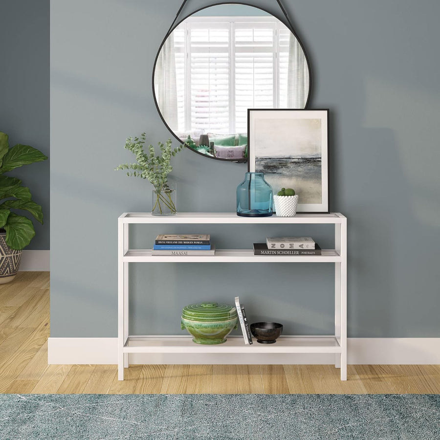 Rectangular Console Table, Entryway Accent Table, White