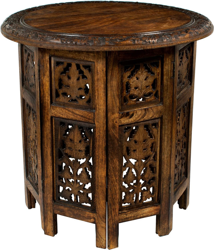 Solid Wood Accent End Table - Antique Brown