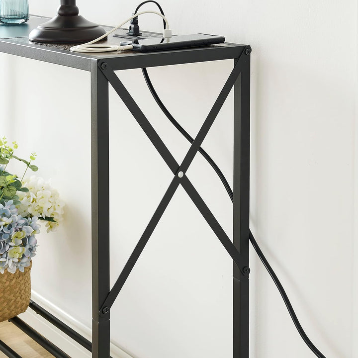 Console Table w/ Charging Station, 41.8" Entryway