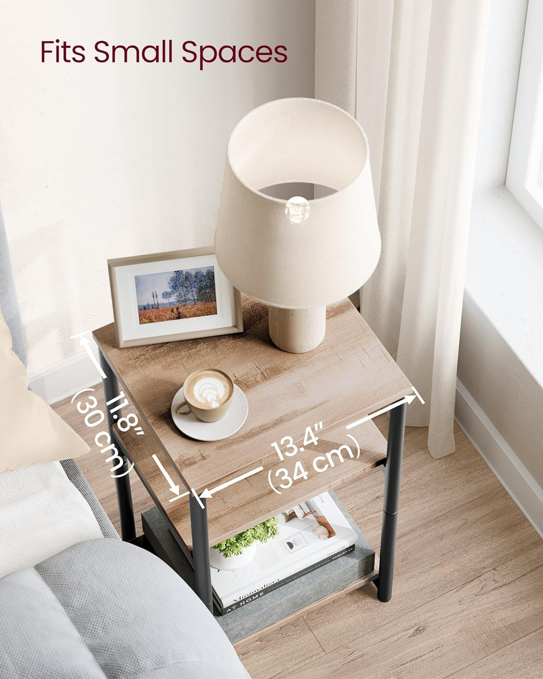 Side Table, Small End Table, Tall Nightstand