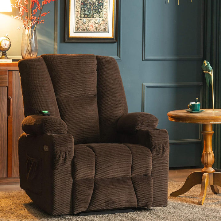 Fabric Electric Recliner Chair Heat Massage