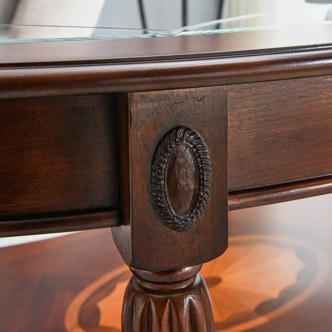 Elegant Solid Wood Coffee Table, Cherry Finish