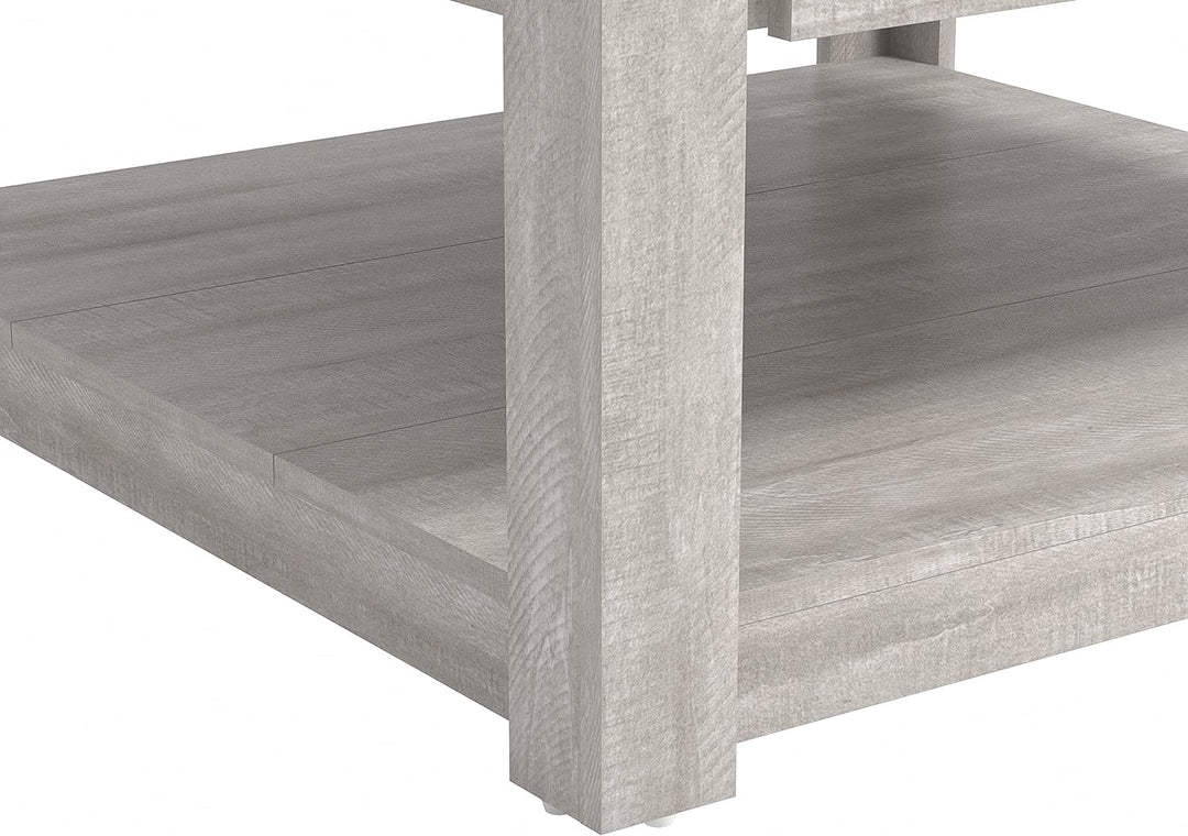 Galano Philia Modern Rectangular Coffee Table, Dusty Grey Oak