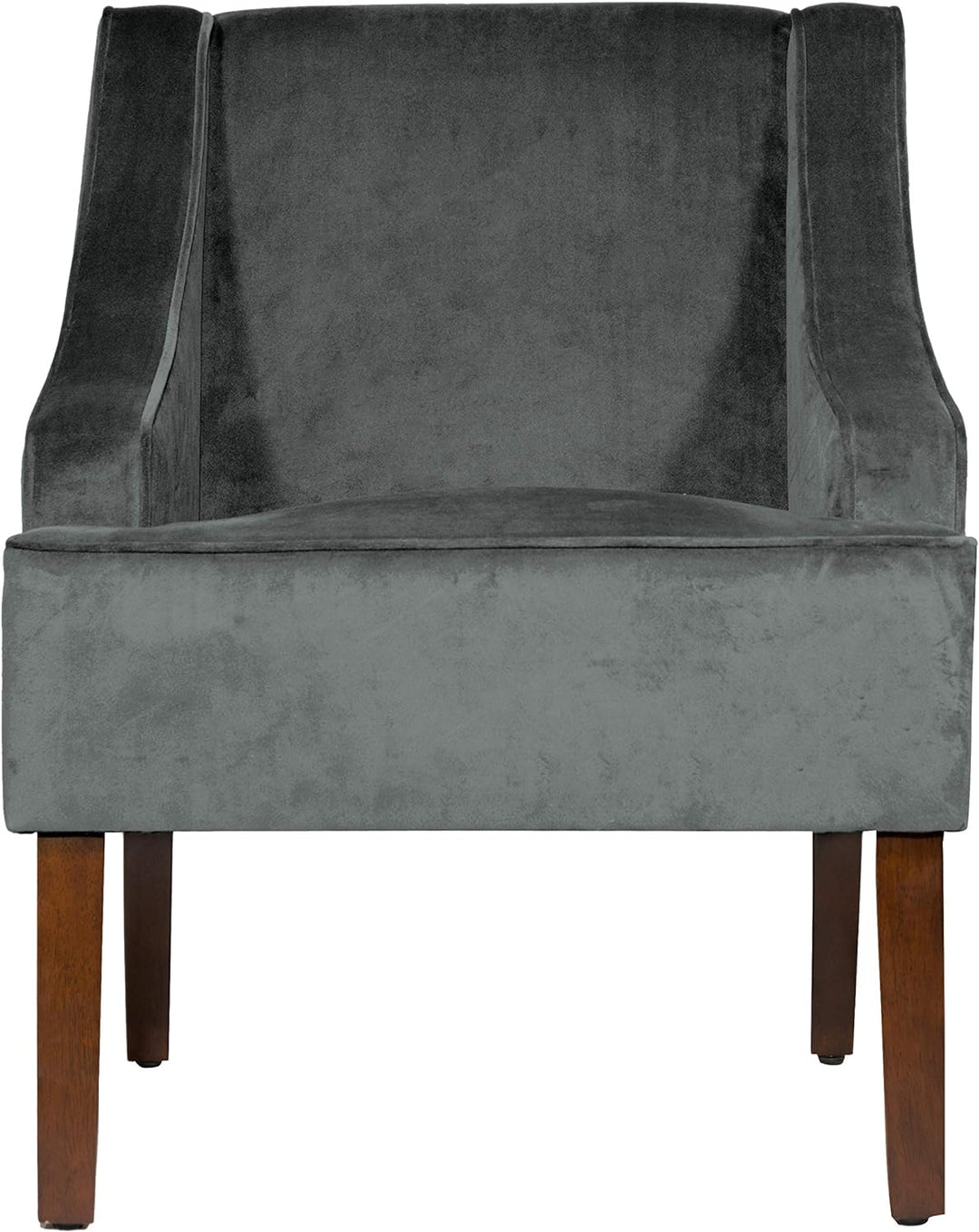 Velvet Swoop Arm Living-Room-Chairs, Dark Grey