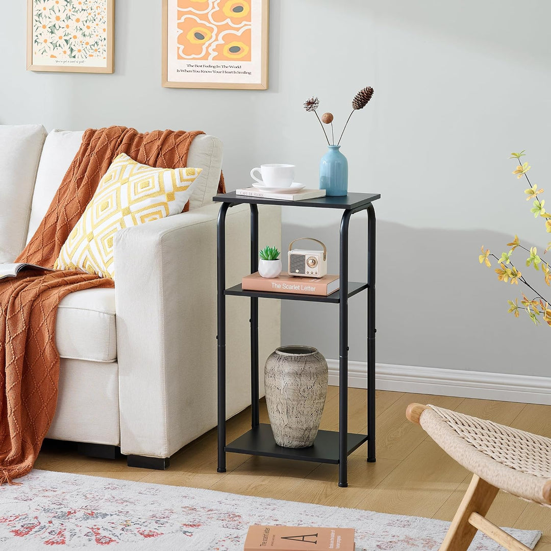 3 Tier Narrow Side Table with Storage Shelves