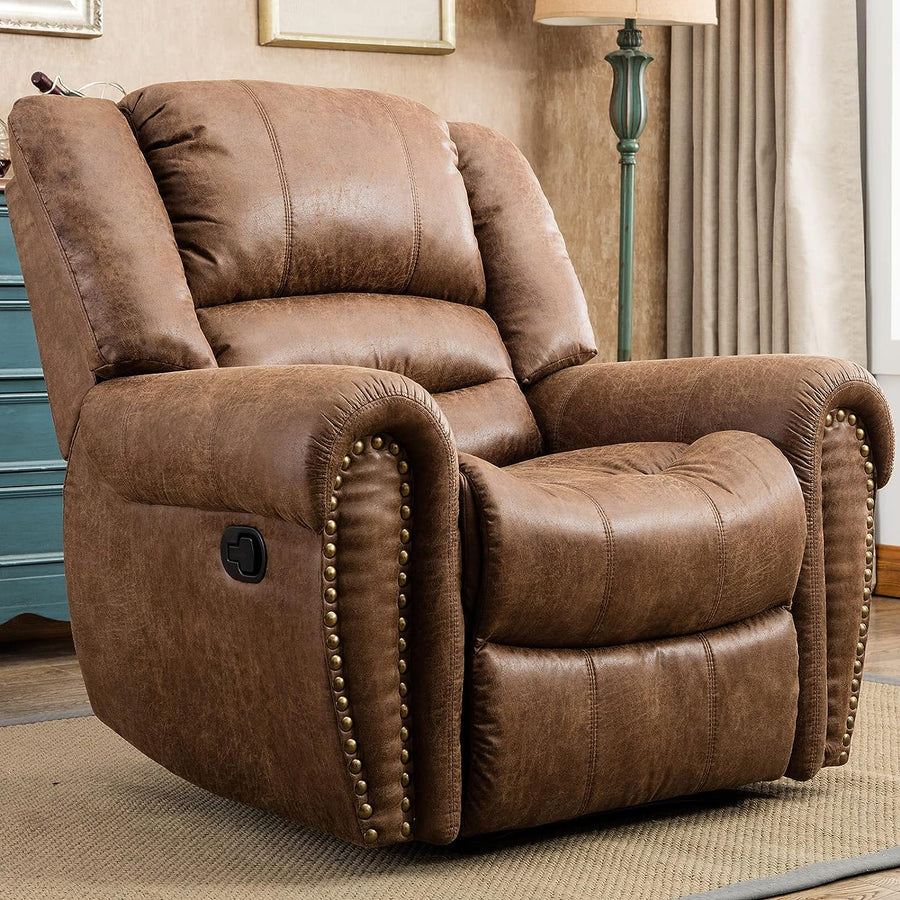 Leather Recliner Chair, Classic Manual, Nut Brown