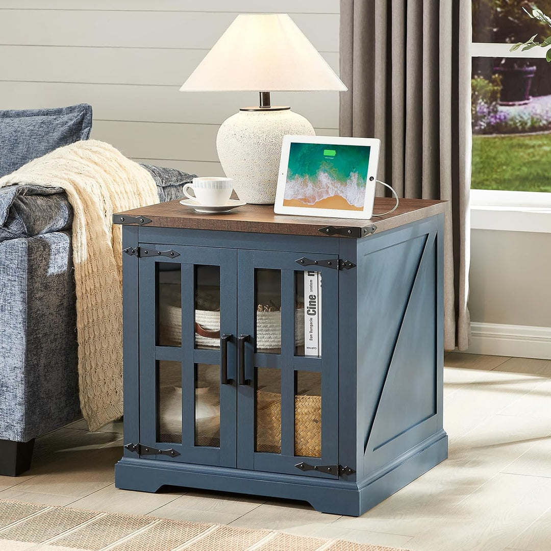 Farmhouse End Table with Charging Station, 24