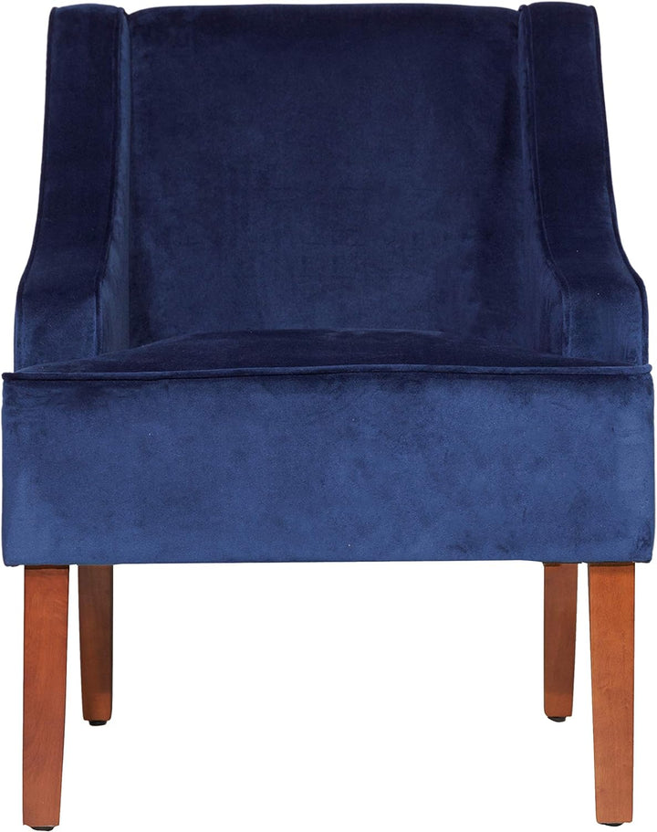 Swoop Arm Living-Room-Chairs, Velvet Navy