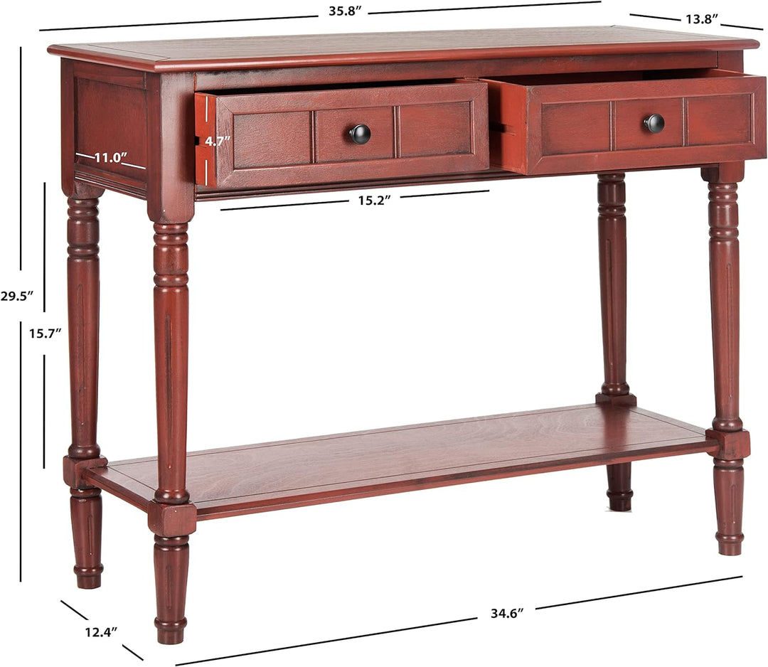 Samantha Red 2-Drawer Console Table