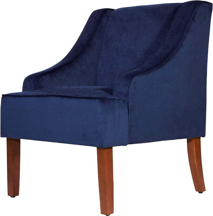 Swoop Arm Living-Room-Chairs, Velvet Navy