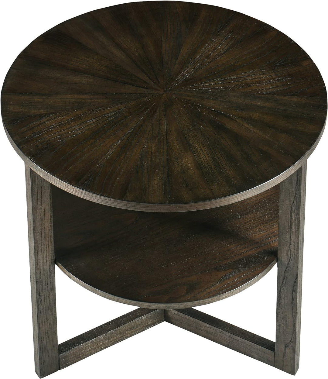 Large Round End Table Rustic Beside Table