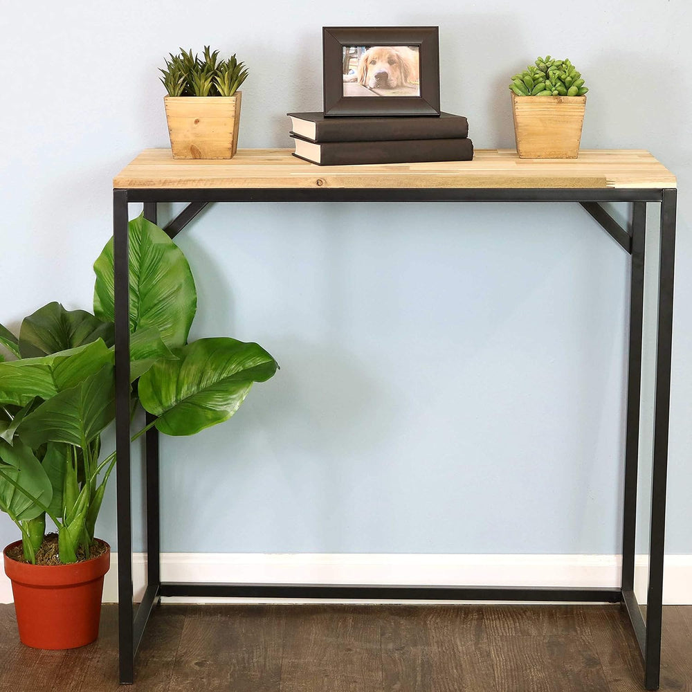 Indoor Unfinished Acacia Wood End Table - Rustic