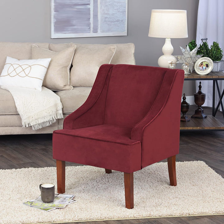 Swoop Arm Living-Room-Chairs Dark Tan Velvet