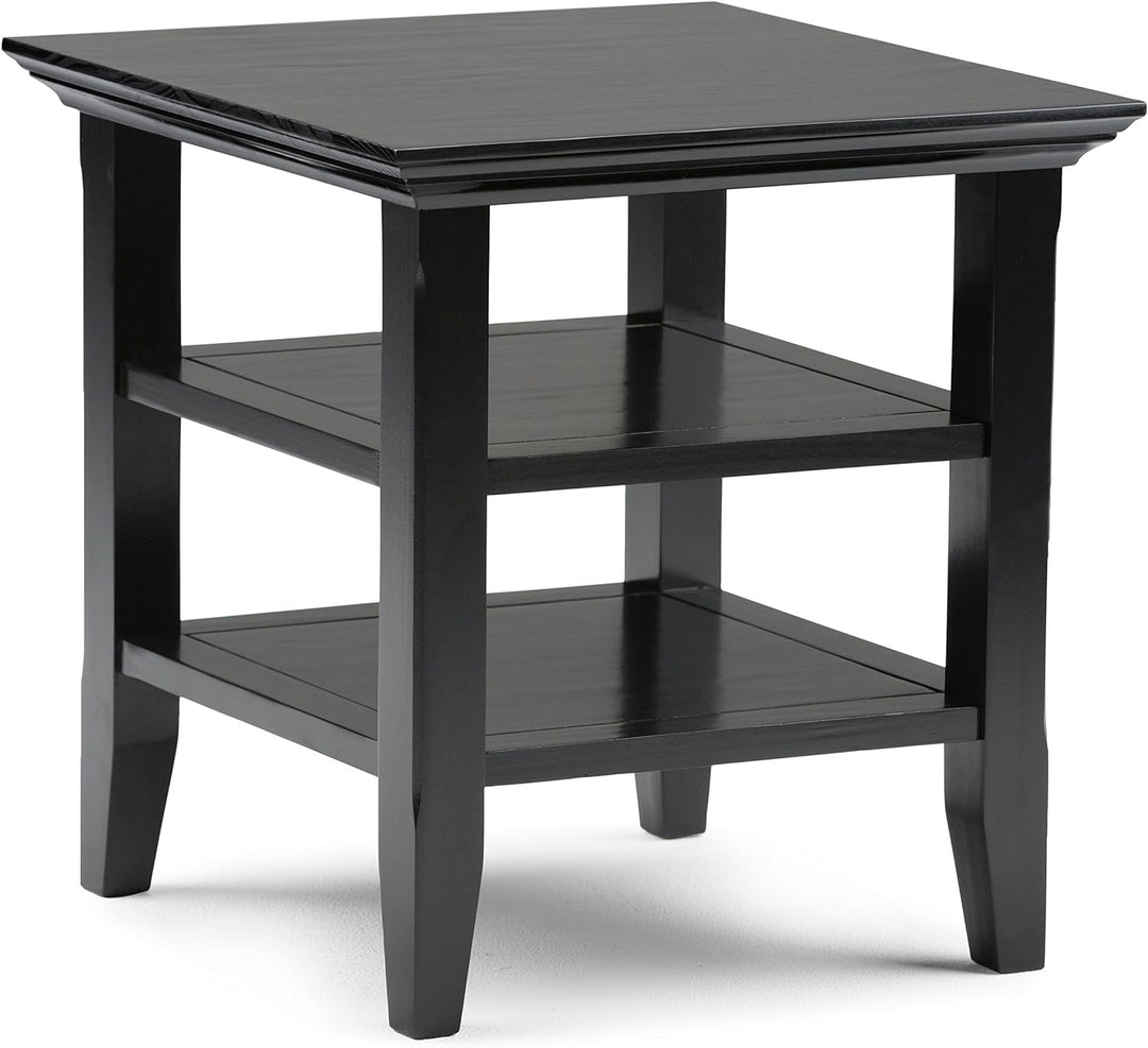 Acadian 19" Square Rustic End Table Black