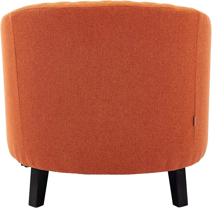 Orange Armchair Barrel Club Chair w/Nailheads