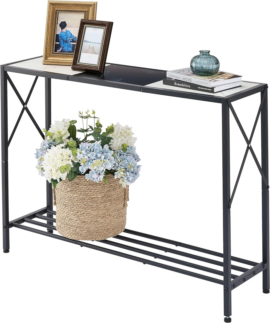 Console Table, 2-Tier Entryway Table, 41.8L Narrow