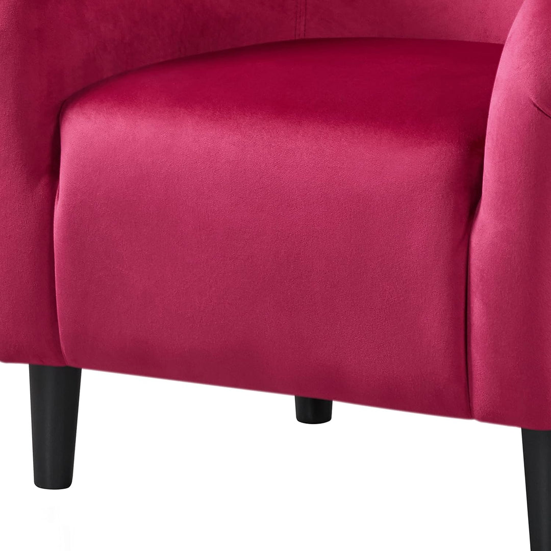 Velvet Accent Chair, Modern Club Chair Rose Red