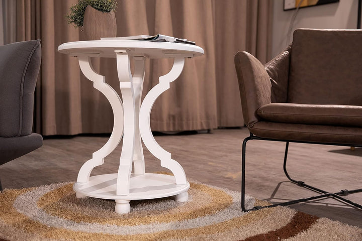 Small Round Table, 22x24 '' Accent Tables Cream